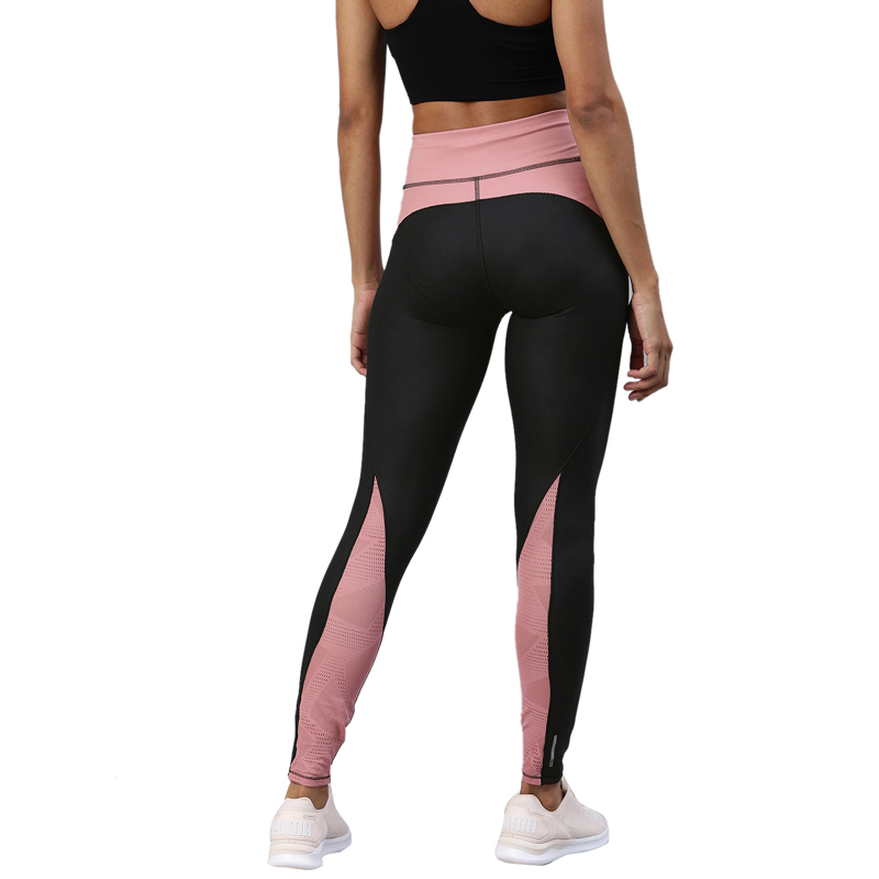 Black & Pink Colorblocked Leggings